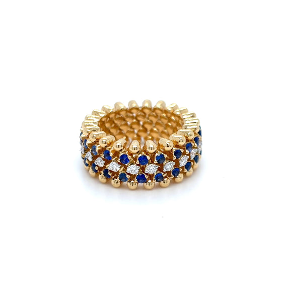 YELLOW GOLD, SAPPHIRES & DIAMONDS RING