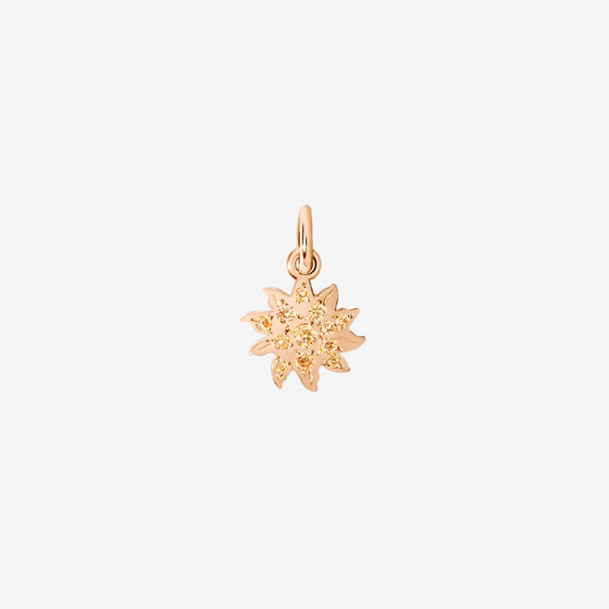 Rose Gold & Brown Diamond Sun Charm