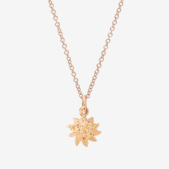 Rose Gold & Brown Diamond Sun Charm