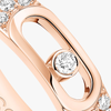 Pink Gold Diamond Ring Move Joaillerie Pavé Wedding Ring