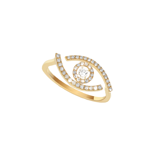 Lucky Eye Pavé Yellow Gold Diamond Ring