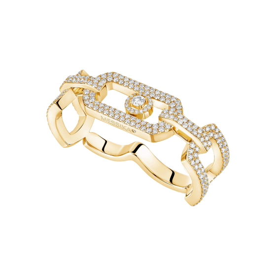 So Move 2 Finger Diamond Pavé Ring Yellow Gold Diamond Ring