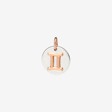  Silver & Rose Gold Gemini Charm