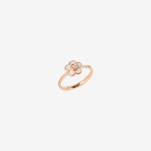  Rose Gold, Enamel & Diamond Flower Ring