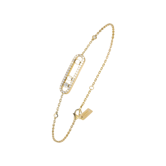 Yellow Gold Diamond Bracelet Baby Move Pavé