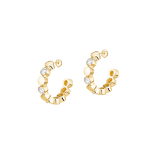  Yellow Gold Diamond Earrings D-Vibes Mini Hoop Earrings