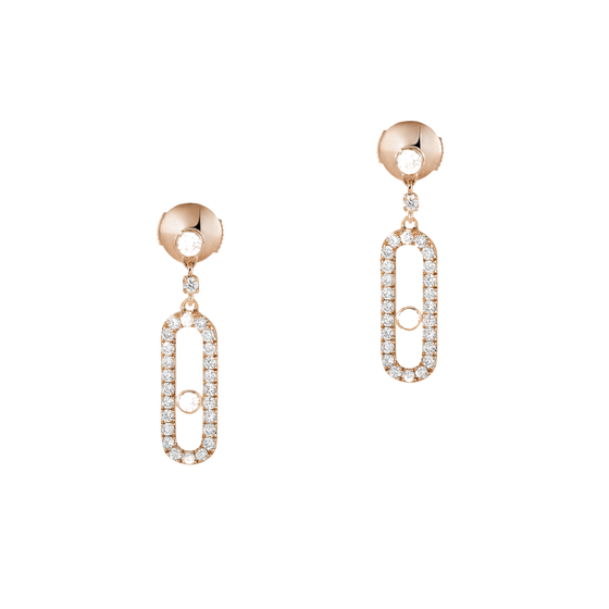 Dormeuses Move Uno Boucles d'oreilles Diamant Or Rose