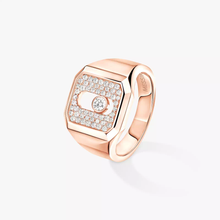  Move Joaillerie Pavé Signet Ring Pink Gold Diamond Ring