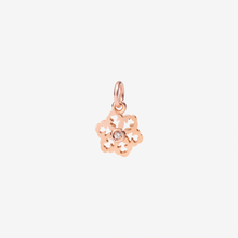  Gold & White Diamond Snowflake Charm