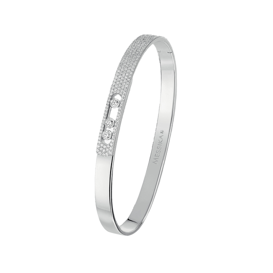 Bangle Move Noa PM Pavé Bracelet Diamant Or Blanc