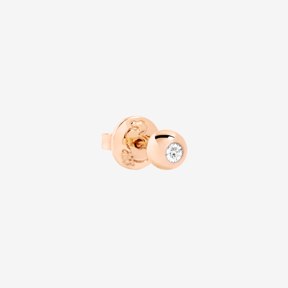 Boucle D'oreille Stud Bollicine Or Rose & Diamant