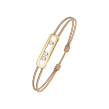  Yellow Gold Diamond Bracelet Messika CARE(S) Beige Cord Bracelet