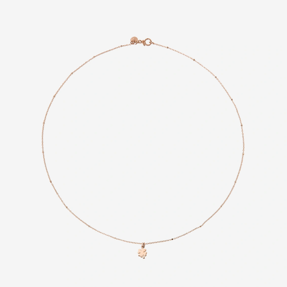 Rose Gold Mini Four Leaf Clover Necklace