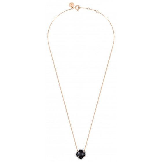 Onyx + Diamonds Rose Gold Victoria Diamonds Necklace