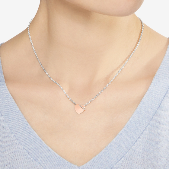 Rose Gold & Silver Heart Necklace