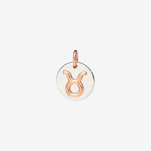  Silver & Rose Gold Taurus Charm